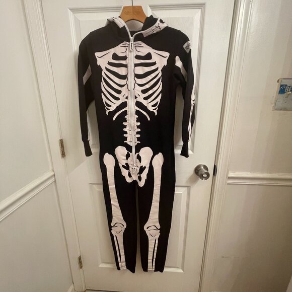 TipsyElves One Piece Unisex Zip Up Mask Skeleton Jumpsuit NEW YOUTH XL - Picture 2 of 11